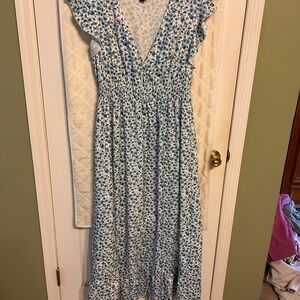 SHEIN Blue Floral Maxi Dress